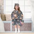 thumbnail image 7 of FORMRS Wearable Blanket Hoodie with Sleeves for Kids Cozy Flannel Sweatshirt, Neon Llamas Pattern, 7 of 7