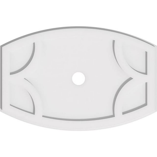 Ekena Millwork CMP24X16KY-02000 2 in. ID x 13 in. Rectangle Kailey Architectural Grade PVC Contemporary Ceiling Medallion