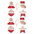 thumbnail image 1 of Juego de 8 adornos de madera de Navidad, adornos de madera de estrella de granja, decoraciones de árbol de Navidad de madera con cuerda de arpillera, adornos colgantes decorativos para, 1 of 6