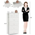 thumbnail image 3 of Tall Dresser for Bedroom Vertical Skinny Dresser - Sturdy Steel Frame, Wood Top, Easy Pull Fabric Bins- Organizer Unit for Bedroom, Entryway, Closets - 6 Drawers (White), 3 of 16