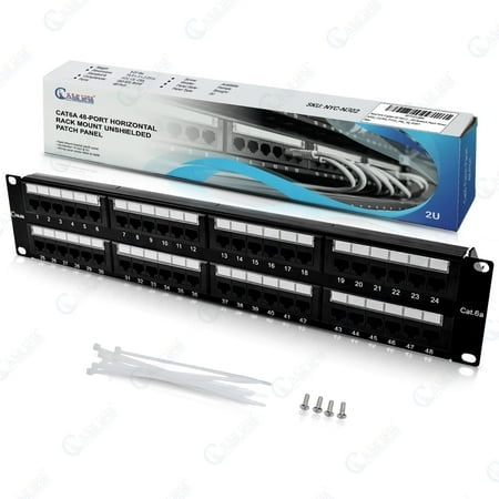 NewYork Cables - 24 Port Cat6a, Cat6 Patch Panel, High Speed 10 GBit/s (48 Port)