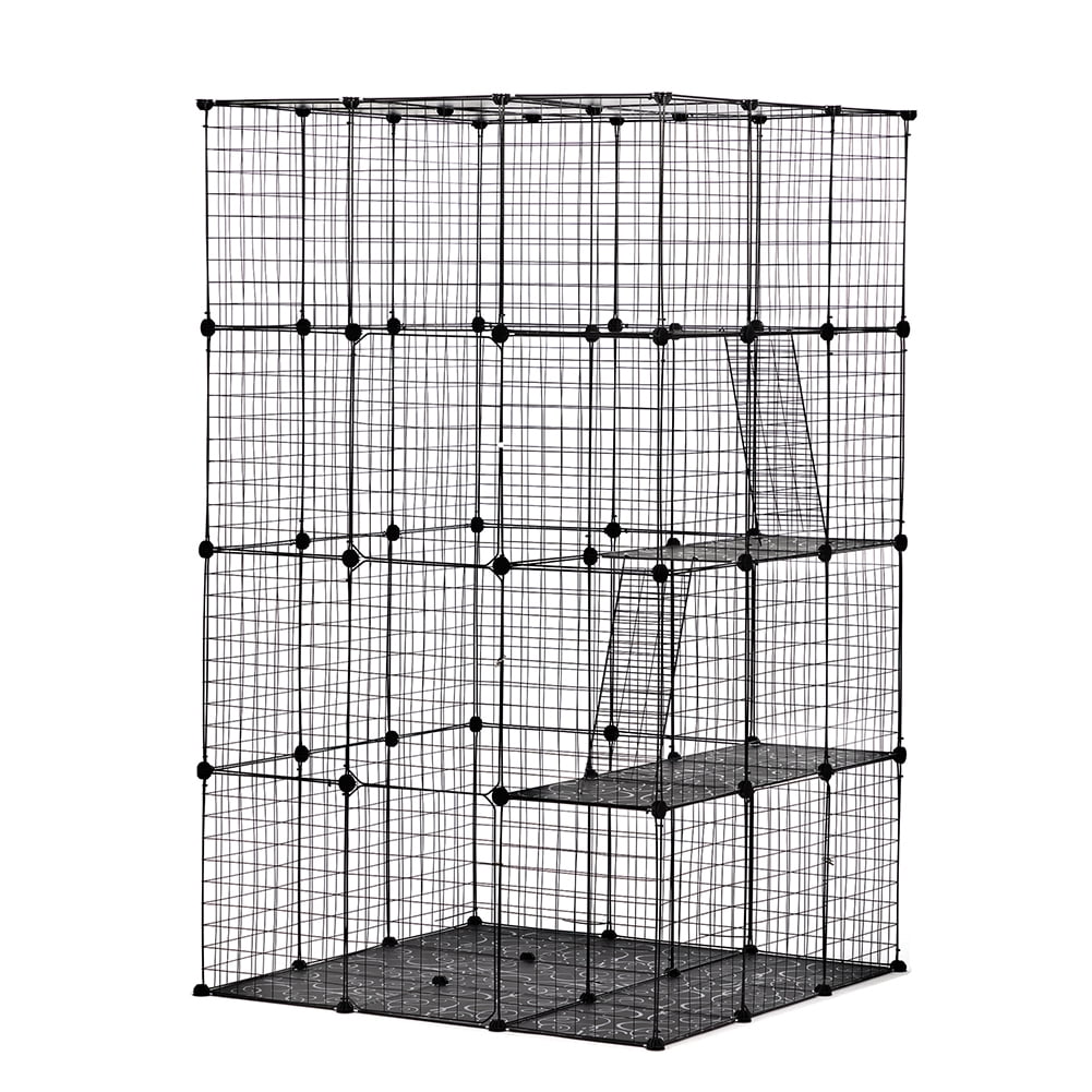 Kadyn Ferret Cage, Animal House Cage Large Metal Pet 3-Tier Cat Cage with 3 Platforms, 3 Ramps and 4 Doors Kitten Cage, Indoor Outdoor Kadyn Ferret Cage, Animal House Cage Large Metal Pet 3-Tier Cat Cage with 3 Platforms, 3 Ramps and 4 Doors Kitten Cage, Indoor Outdoor