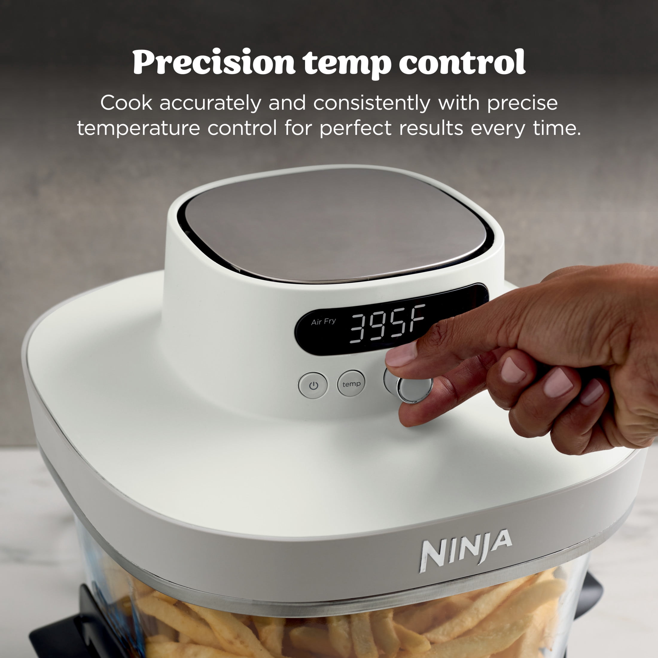 Ninja Crispi Pro Glass Air Fryer 6-Qt & 2.5-Qt, 6-in-1, Air Fry, Bake, Dehydrate, Dishwasher Safe, AS101LG Dove