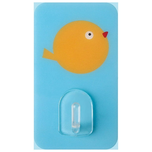 Ganchos transparentes reutilizables, bonito gancho de cristal de dibujos animados, gancho multifuncional sin perforaciones, gancho de pared de dibujos animados, gran rendimiento