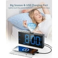 thumbnail image 5 of Loud  Clock for Heavy Sleepers ,Bed Shaker  Clock with 2 Alarms for Everyday/Weekday/Weekend,Dimmer,Snooze,  Port,12/24H DST,Vibrating Clock for Hard of Hearing/Teens, 5 of 14