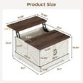 thumbnail image 2 of Lift Top Coffee Table with 50 Gallons Storage, Farmhouse Square Coffee Table with Lifting Top and Barn Door for Living Room, Home Office, Brown, 2 of 8