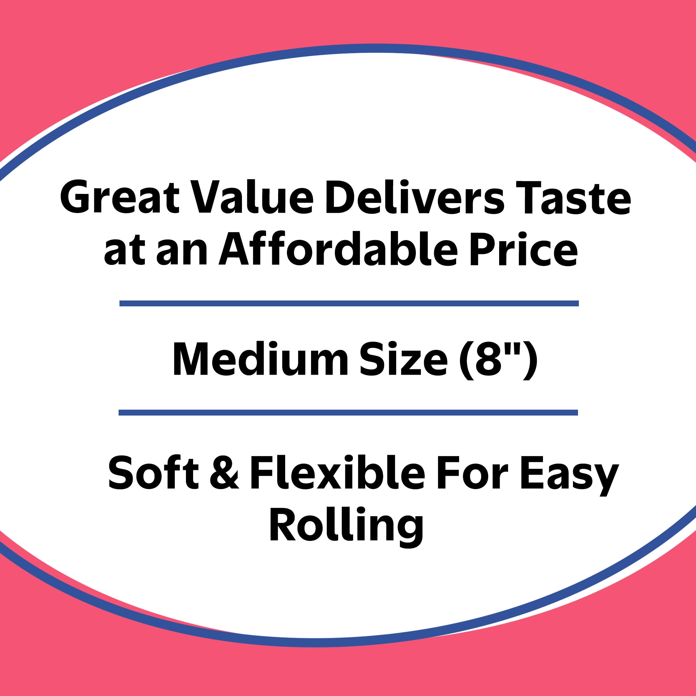 Great Value, Flour Tortillas, Medium, 16 oz, 10 Count