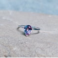 thumbnail image 1 of Alexandrite Ring, 925 Sterling Silver Ring, Pear cut Alexandrite Ring, Color Change Stone Rin, Wedding Ring, 1 of 3