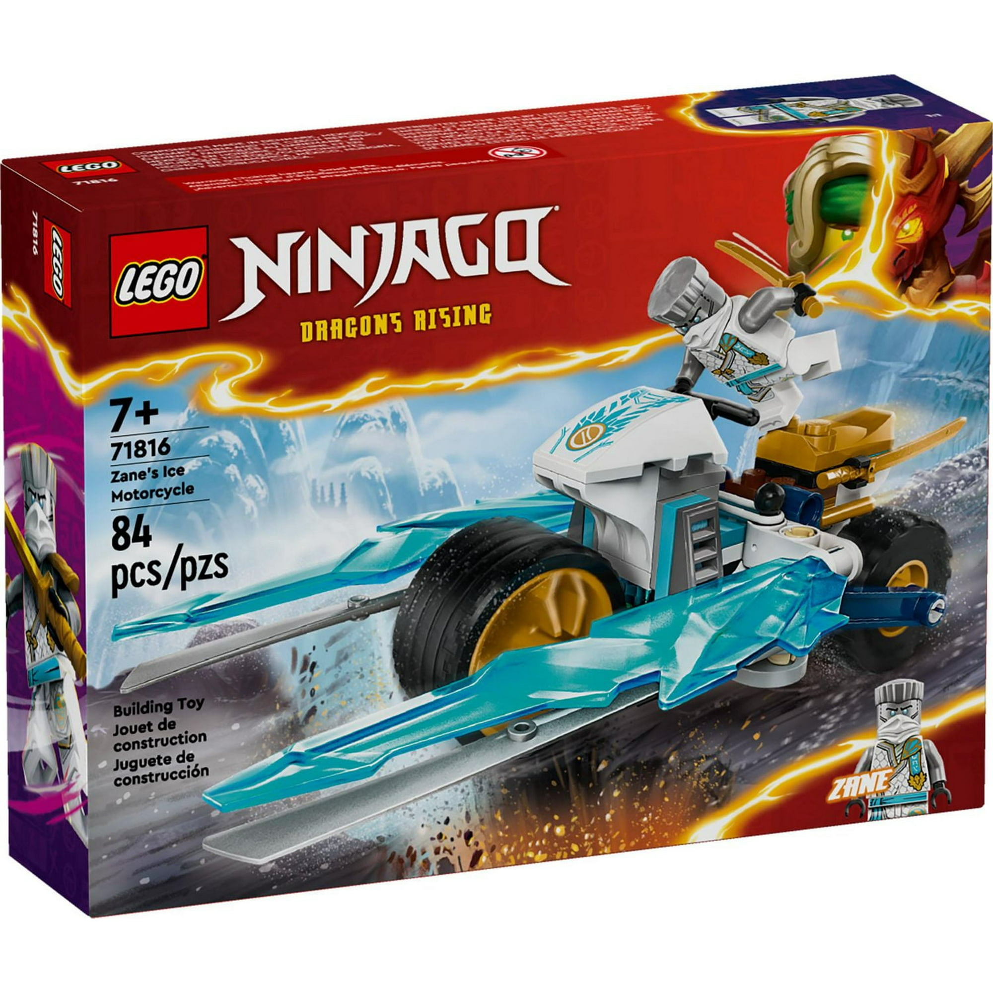 LEGO NINJAGO Zane's Ice Motorcycle Toy with 1 Minifigure, Ninja