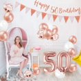 thumbnail image 4 of Decoraciones de fiesta MOVINPE para 50 cumpleaños en oro rosa para mujer, 4 of 7