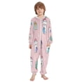 thumbnail image 2 of Soft Big Kids Onesie Pajamas Cozy Loose-Fit Jumpsuits for kids with Pockets for Christmas Lounge & Play Cat Holding Christmas Gifts, 2 of 8
