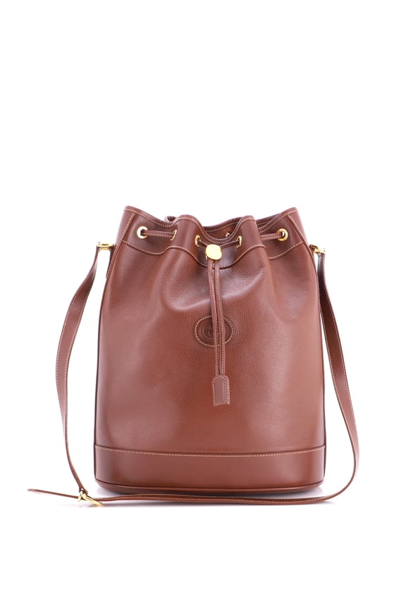 Pre-Owned Drawstring Bucket Bag GG Embossed Perforated Leather Medium By Rebag