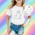 thumbnail image 2 of Shadoumai Easter Kids Graphic T-Shirt Soft Organic Short Sleeve Tee With Bunny And Egg Design For Holiday Celebration, 2 of 6