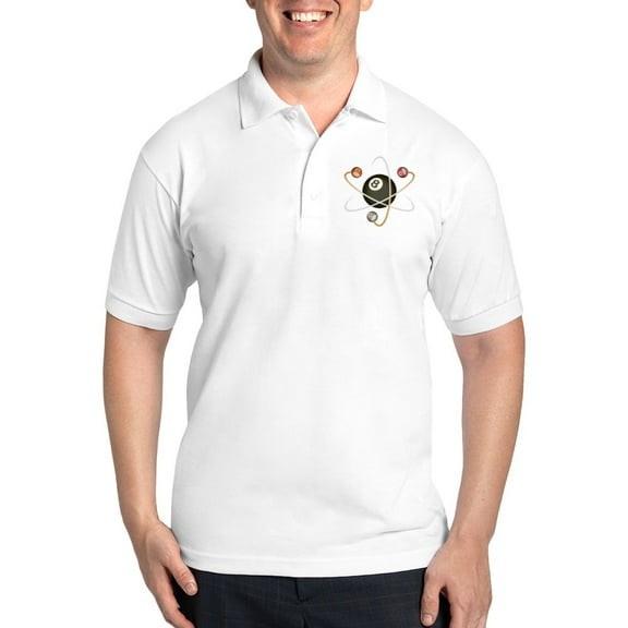 CafePress - Billiard Atom Golf Shirt - Golf Shirt, Pique Knit Golf Polo
