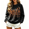 thumbnail image 3 of Womens Oversized Crew Neck Pullover Vintage Broom Witch Graphic Sweatshirt Loose Fit Casual Fall Halloween Apparel Black XXXL, 3 of 7
