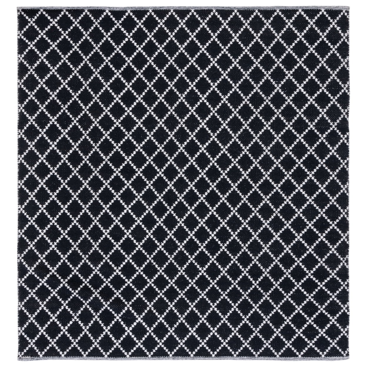 SAFAVIEH Montauk Jolyon Diamond Cotton Area Rug, Black/Ivory, 6' x 9'
