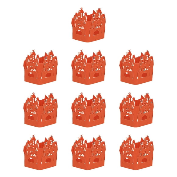 20pcs Halloween Castle Candle Holder Candle Wraps Hollow Paper Lampshade