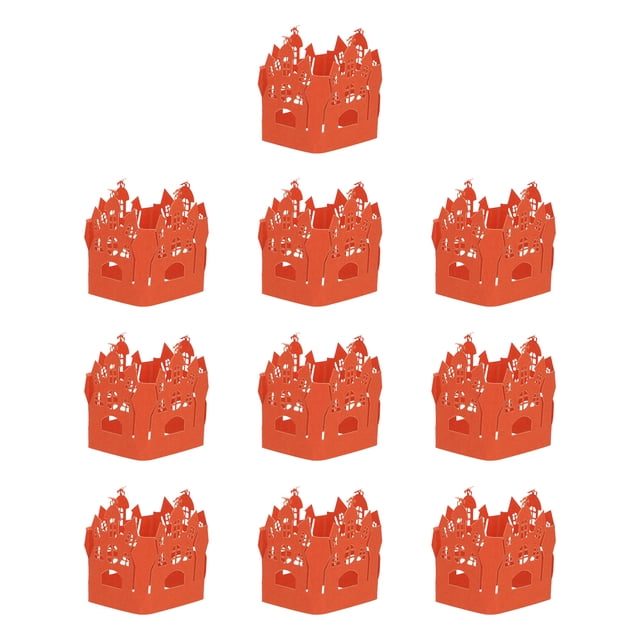 20pcs Halloween Castle Holder Holder Candle Wraps Hollow Paper Lampshade