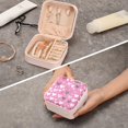thumbnail image 7 of Cute Pink Heart Travel Jewelry Case for Women Men,Portable Mini Jewelry PU Leather Box,Necklace Earrings Jewelry Organizer for Women's Valentine's Day Gifts Women Gifts, 7 of 7