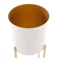 thumbnail image 5 of CosmoLiving by Cosmopolitan 24", 21"H White Metal Planter with Removable Stand (2 Count), 5 of 9