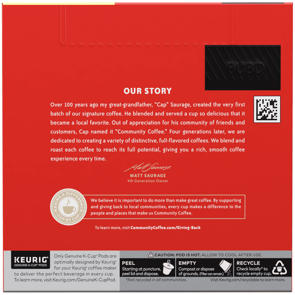 Community Coffee Café Special Medium-Dark Roast Single Serve Keurig K-Cup Pods 48 ct Box