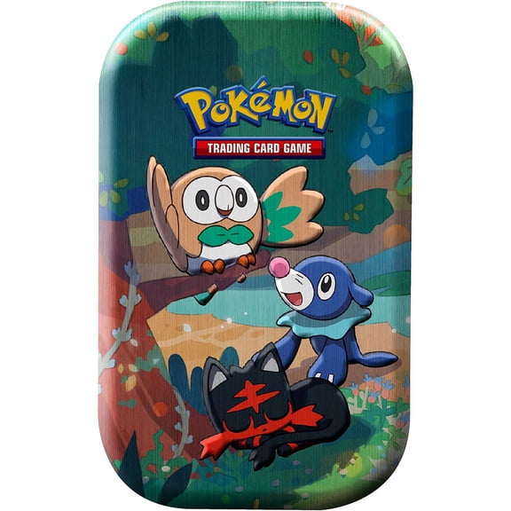 Pokemon Celebrations Rowlet, Litten & Popplio Mini Tin Set (2 Celebrations Booster Packs 1 Additional Booster Pack & Coin)