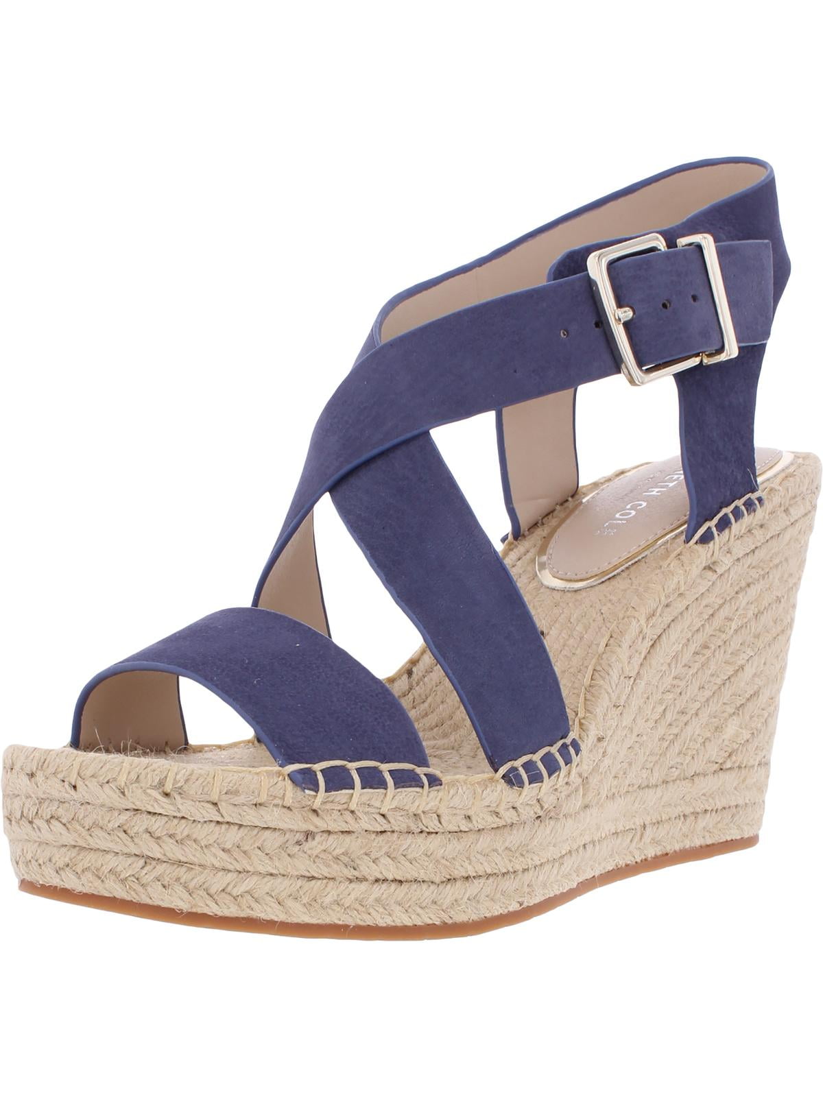 Kenneth Cole New York Womens Olivia Cross Leather Platforms Espadrilles ...