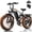 Black, variant on ESKUTE Electric Bike for Adults, 1200W Peak Motor, 48V 20.8Ah Removable Battery, Up to 80 Miles Range, Full Suspension, 20" x 4.0" Fat Tires, 7-Speed, Black with Phonebag & Lock