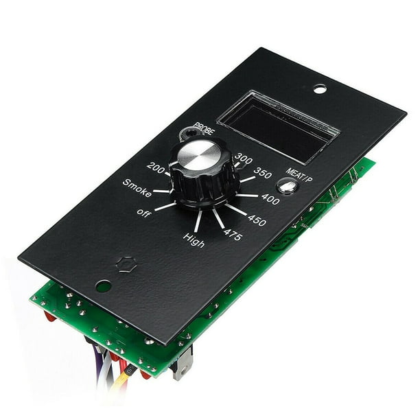 KDJ Wood Pellet Grills Digital Thermostat Control Board AH-P3-F, Black Metal Plate, 120V, 14 x 7.2 cm,Compatible with Pellet Grills Controller,Smoke & High Mode,8 Temp Settings (200°F to 475°F)