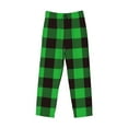 thumbnail image 4 of Vsdgher Buffalo Plaid Green Black Print Mens Pajama Pants Sleep & Lounge Pants, PJ Bottoms With elastic waistb and Pockets, 4 of 8