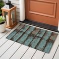 thumbnail image 5 of Rectangle Area Rug 2x3ft, Retro Gradient Teal Wood Grain Non-Slip Non-Shedding Floor Mat, Country Old Board Washable Sturdy Carpet for Living Room Bedroom Home Decor, 5 of 9