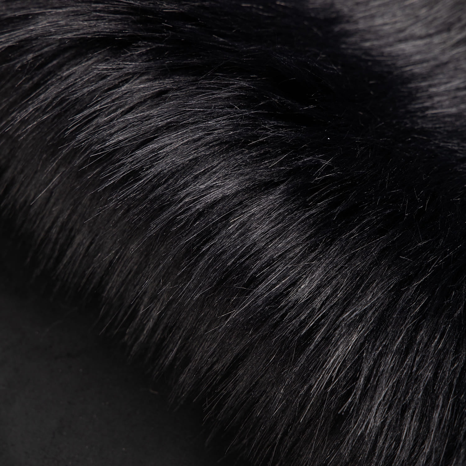 Phantoscope Deluxe Soft Faux Sheepskin Fur Collection Asymmetrical Area Rug, Black
