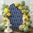 thumbnail image 2 of Arch Covers, Navy Blue Spring Floral Arch Covers Stretchy Backdrop 5'x2.1', Modern Abstract Art Farmhouse Spandex Fitted Round Top Chiara Arches Backdrop Cover for Wedding Party Birthday Banquet, 2 of 9