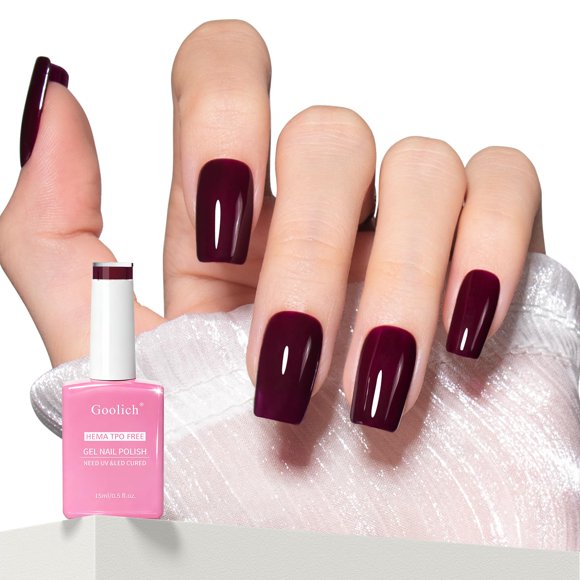 Esmalte en gel Goolich Burgundy 15 ml libre de HEMA y TPO