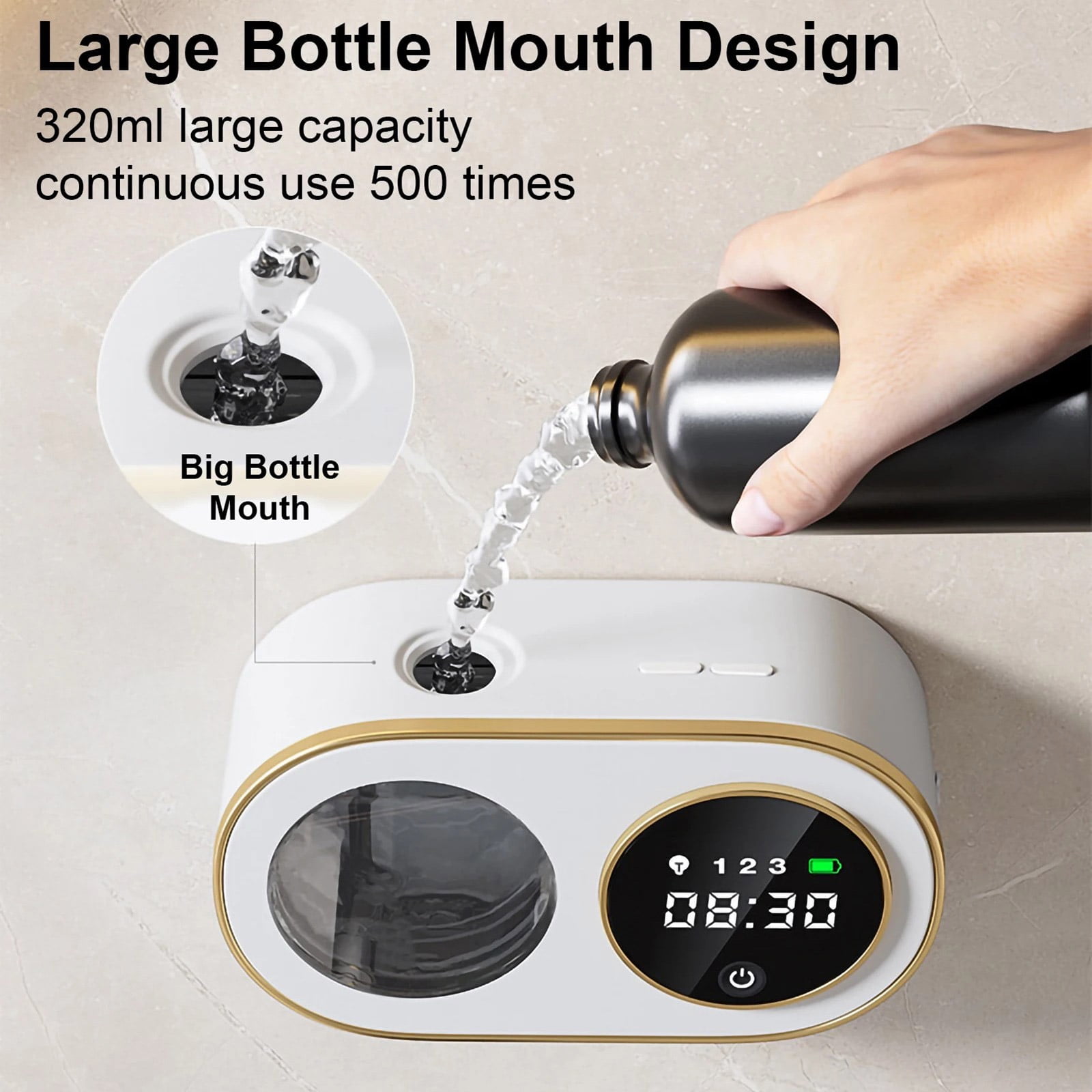 Touchless Automatic Soap Dispenser Foaming Wall Mount Rechargeable Soap Machine Perfect for Bathrooms and Public Spaces