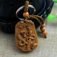 thumbnail image 2 of Llavero chino de caoba de mascota étnica, llavero de coche de madera con grabado del zodiaco 12, Animal creativo, caballo, dragón, serpiente, perro, 2 of 4