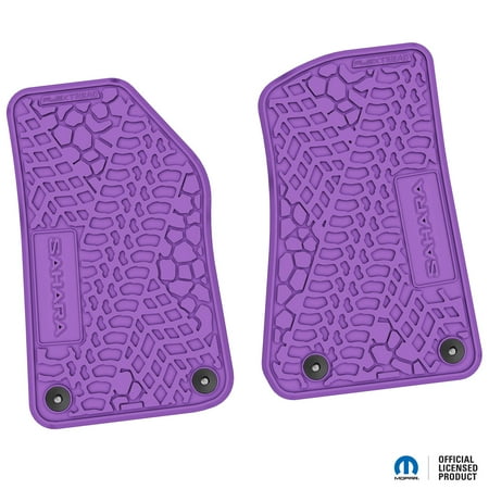 Flextread Floor Mats for 18-24 Jeep Wrangler JL Gladiator & 4xe - Mopar Licensed Factory Fit - Purple w/ Sahara Insert - 100% Made in USA