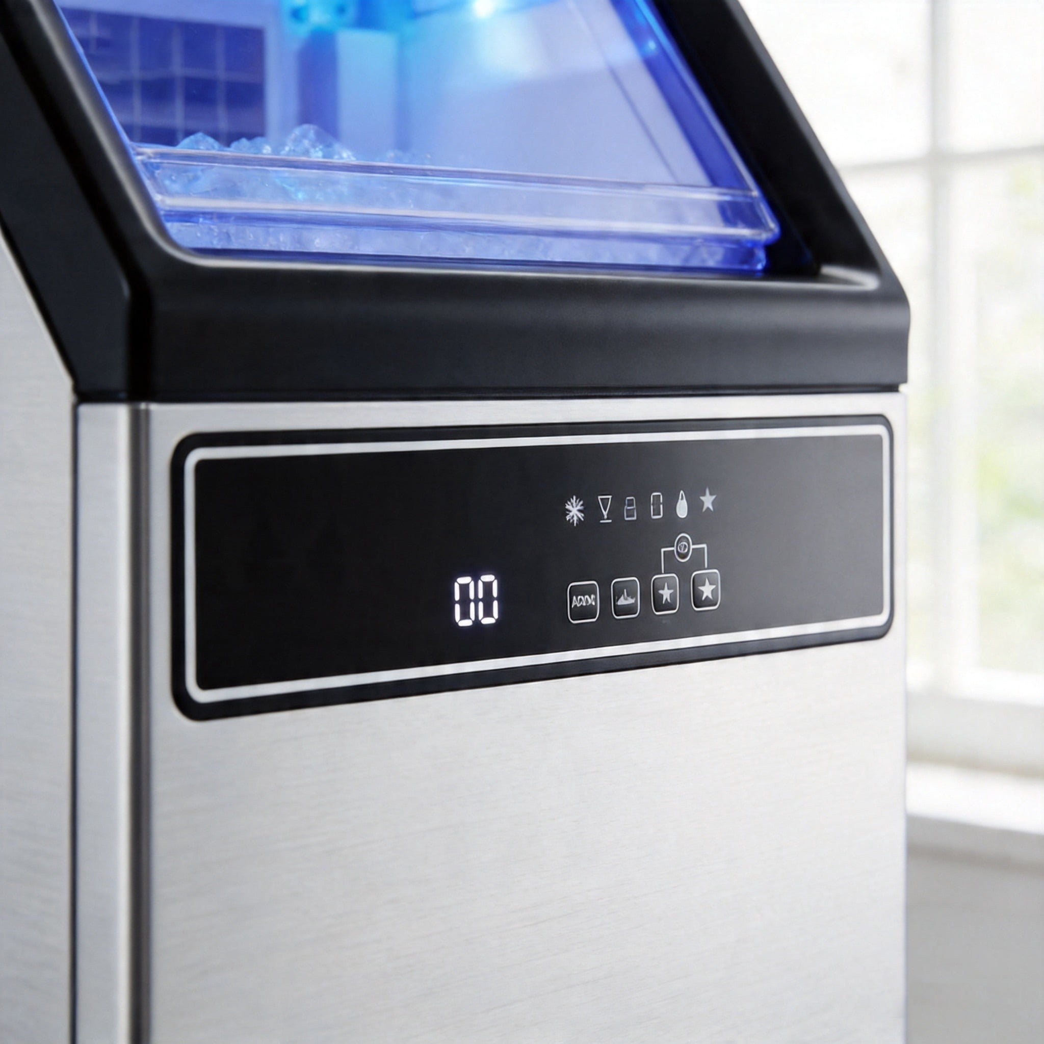 LUYUN Commercial Ice Maker 130LBS/Day Under Counter Stainless Steel