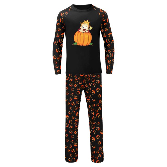 Family Matching Halloween Pajamas Set, Halloween Print PJs Sets 2 Pieces Loungewear Sleepwear Family Pajamas Matching Pjs