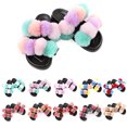 thumbnail image 3 of Women Furry Slippers Fashion Pom Pom Ball Faux Fur Slippers Fluffy Sandals, 3 of 8