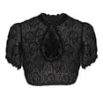 thumbnail image 5 of WREESH Womens Lace Blouse Bavarian Oktoberfest Costumes Traditional Dirndl Blouse Shirt Cropped White Shirt Versatile Bra Tops Black A, 5 of 5