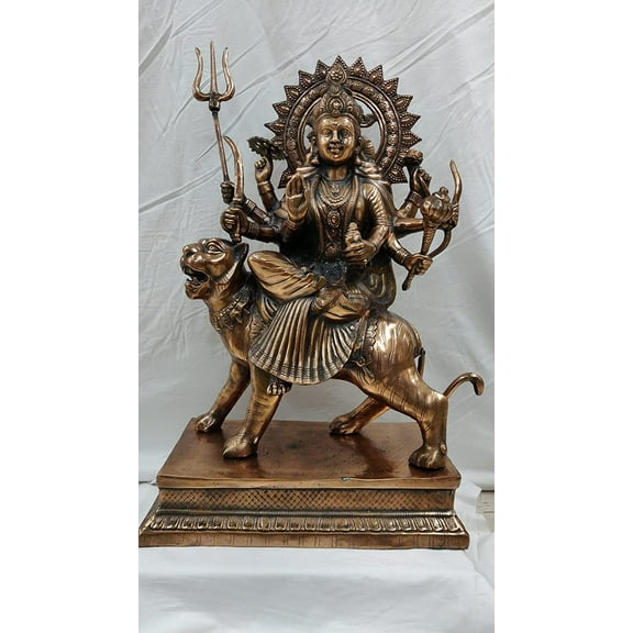 Large Maa Durga Statue, Religious Statues, Hindu Goddess Sculpture, Hinduism Statues, Ambaji Figurine, Home Decor, Temple Decor, Wall Decor, Housewarming - AtoZ India Cart
