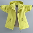 thumbnail image 6 of Miaoju Boys Girls Windbreaker Hooded Jacket Lightweight Packable Rain Coat Soft-Fabric for Comfort, with Pockets, Elastic Cuffs, Yellow 15-16 Years, 6 of 8