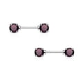 thumbnail image 1 of Paire d'Haltères pour Mamelons 14G Acier Chirurgical avec Ensemble de Broches Rondes CZ Gemmes, 1 of 9