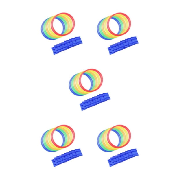 Bewildely 10Pc Kindergarten Teaching Aid Sport Hopscotch Fun Jumping Ring Game Type2 NO2