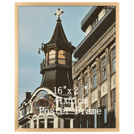 16x20 Picture Frame for Wall Mounted Display Vertically or Horizontally, Gold Photo Poster Frame for Bedroom Living Room Office