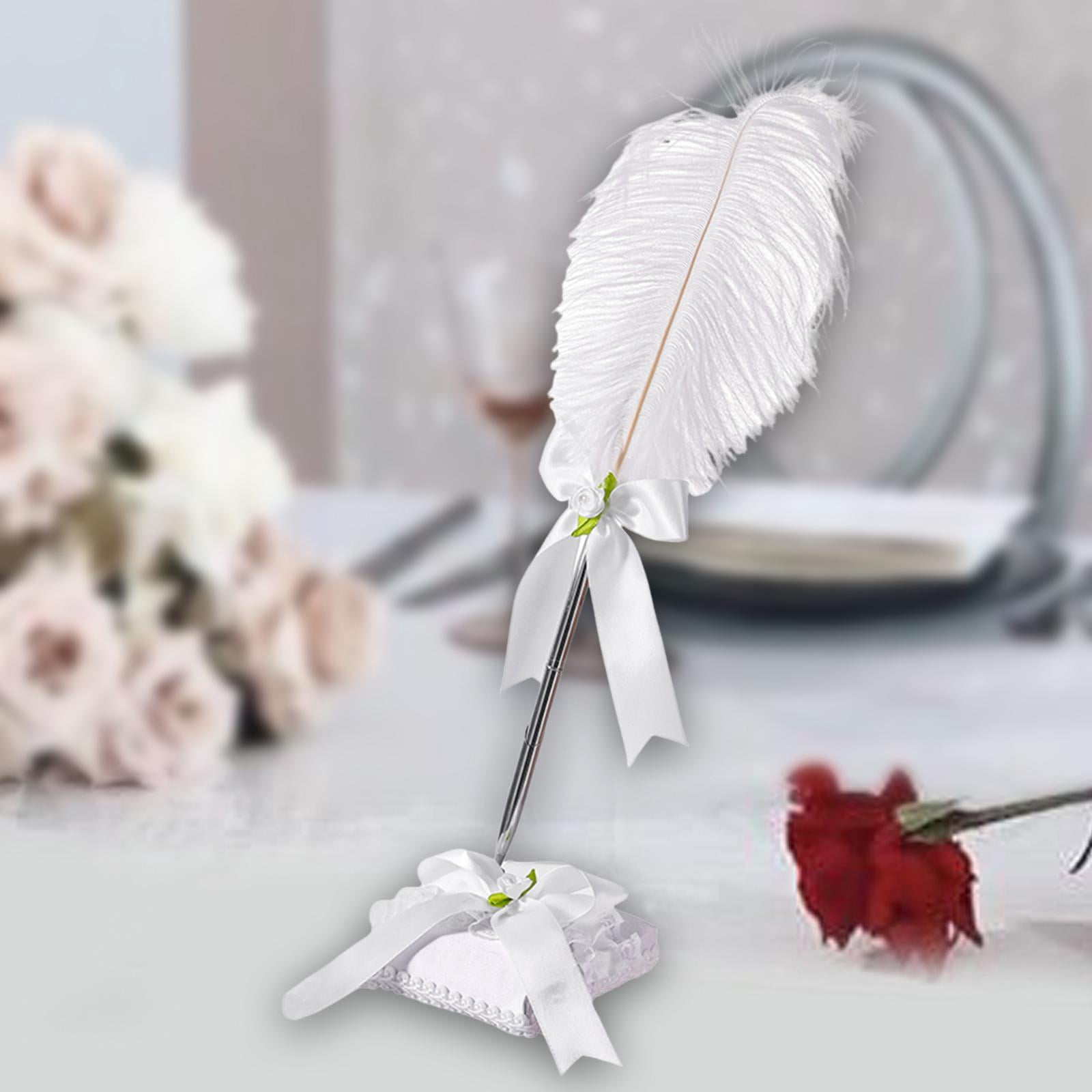 FVDPWYE Guest Book Pen Feather Ballpoint Writing Pen Writing Elegant Wedding Signing Pen Style B