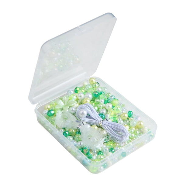 Juego de pulseras de cuentas DIY, kits para hacer joyas, juguetes para hacer joyas, cuentas para ensartar Verde