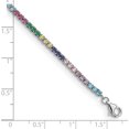 thumbnail image 3 of Sterling Silver Rhodium-Plated Colorful Cz With 1In Ext Bracelet (7 X 2.38) Made In China qg5050-7, 3 of 5