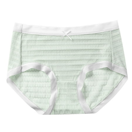 Ashirexll Underwear Women  Silk Underwear for Women Solid Color Lightweight Traceless Breathable Comfortable Mid Waist Panties for Women Mint Green Free Size